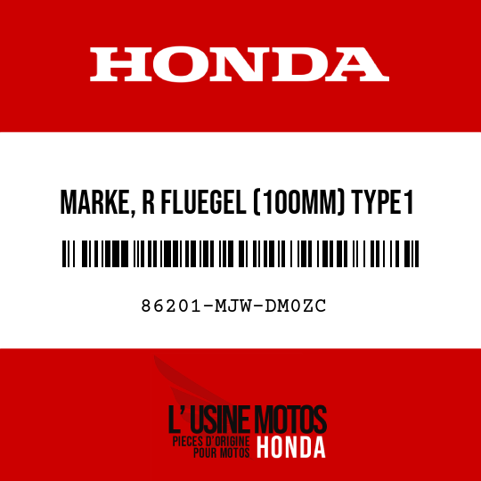 image de 86201-MJW-DM0ZC MARKE, R FLUEGEL (100MM) TYPE1