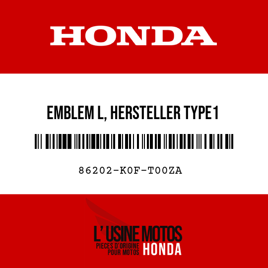 image de 86202-K0F-T00ZA EMBLEM L, HERSTELLER TYPE1