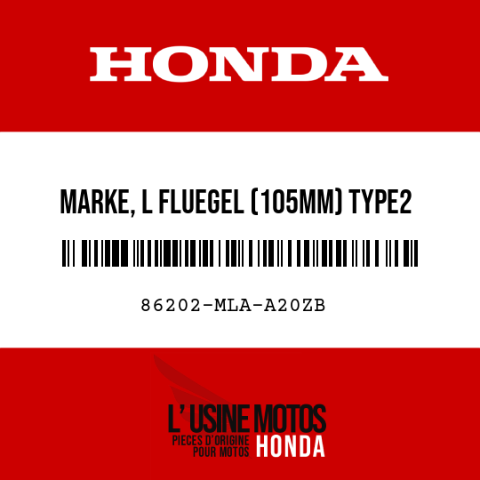 image de 86202-MLA-A20ZB MARKE, L FLUEGEL (105MM) TYPE2 (TYPE2 )