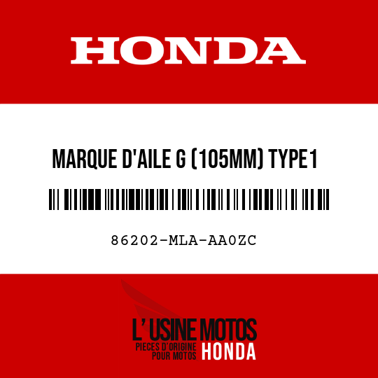 image de 86202-MLA-AA0ZC MARQUE D'AILE G (105MM) TYPE1