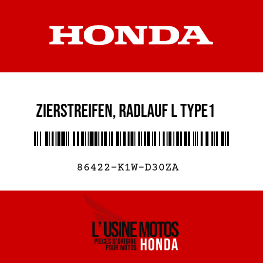 image de 86422-K1W-D30ZA ZIERSTREIFEN, RADLAUF L TYPE1