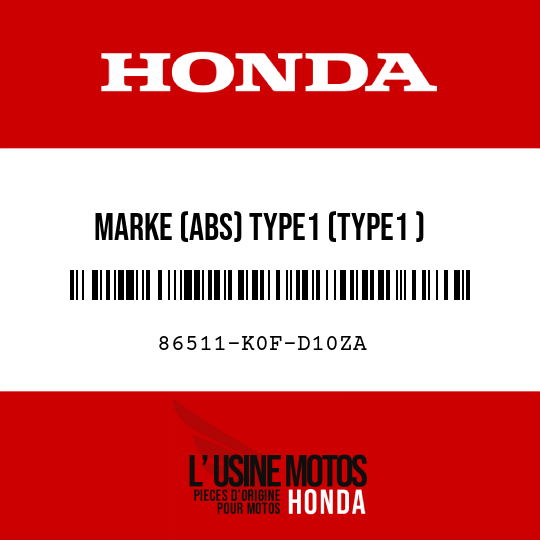 image de 86511-K0F-D10ZA MARKE (ABS) TYPE1 (TYPE1 )