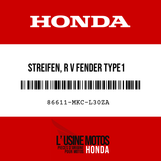 image de 86611-MKC-L30ZA STREIFEN, R V FENDER TYPE1