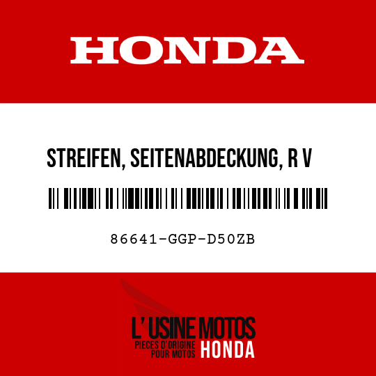 image de 86641-GGP-D50ZB STREIFEN, SEITENABDECKUNG, R V TYPE1
