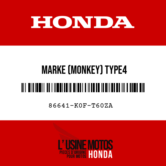 image de 86641-K0F-T60ZA MARKE (MONKEY) TYPE4