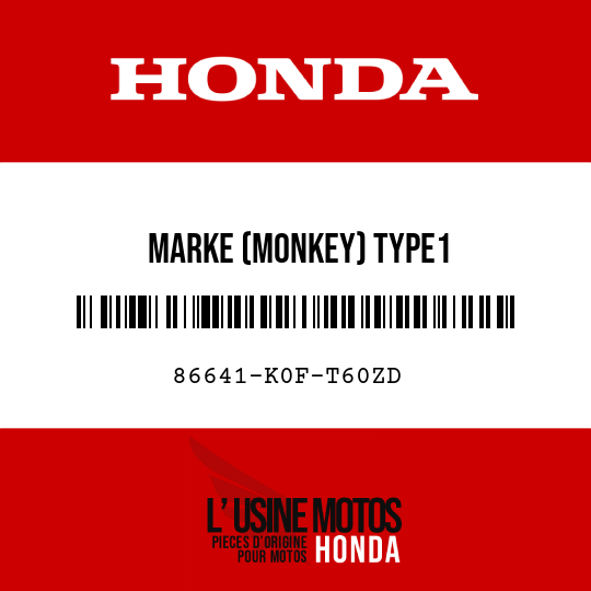 image de 86641-K0F-T60ZD MARKE (MONKEY) TYPE1