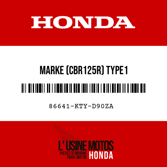 image de 86641-KTY-D90ZA MARKE (CBR125R) TYPE1