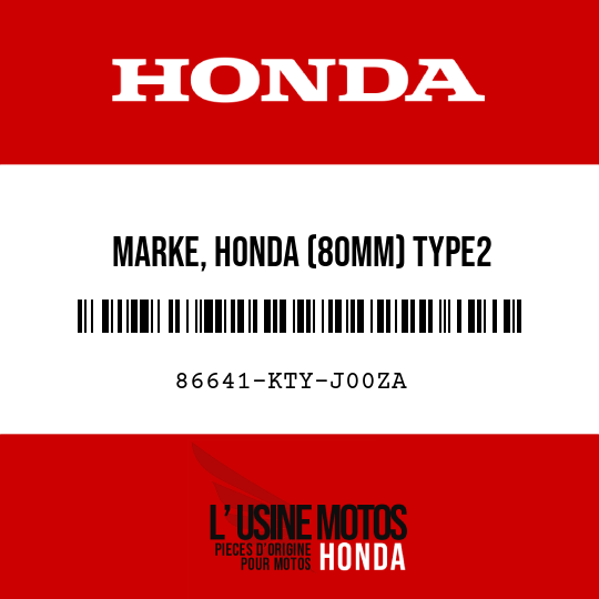 image de 86641-KTY-J00ZA MARKE, HONDA (80MM) TYPE2