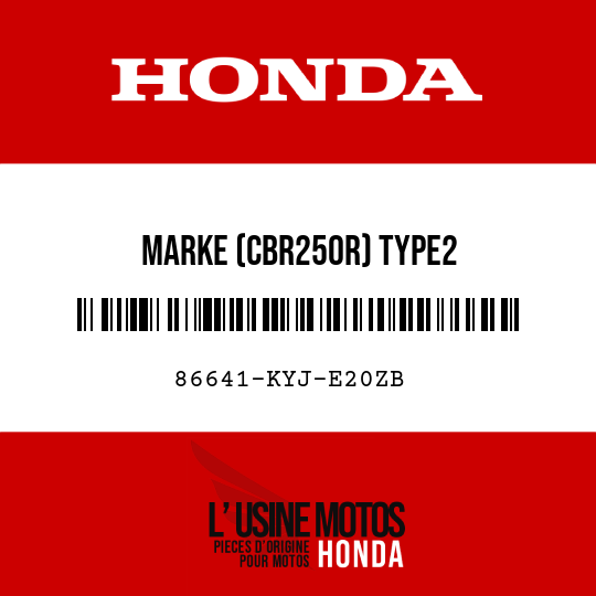 image de 86641-KYJ-E20ZB MARKE (CBR250R) TYPE2