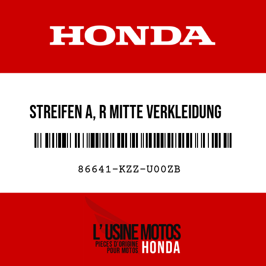 image de 86641-KZZ-U00ZB STREIFEN A, R MITTE VERKLEIDUNG TYPE1