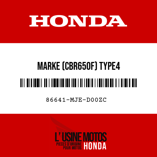 image de 86641-MJE-D00ZC MARKE (CBR650F) TYPE4