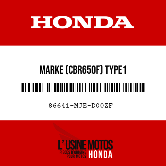 image de 86641-MJE-D00ZF MARKE (CBR650F) TYPE1