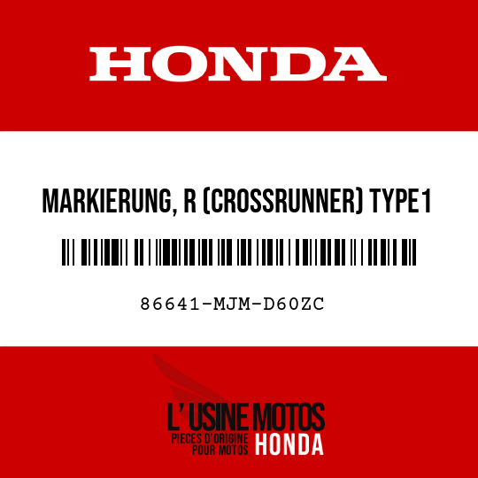 image de 86641-MJM-D60ZC MARKIERUNG, R (CROSSRUNNER) TYPE1