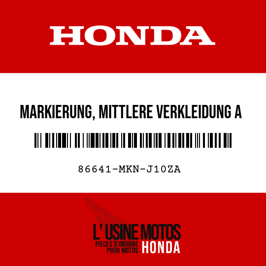 image de 86641-MKN-J10ZA MARKIERUNG, MITTLERE VERKLEIDUNG A TYPE1