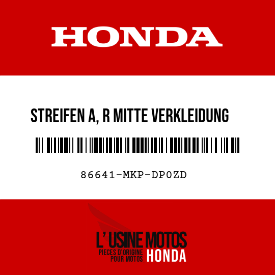 image de 86641-MKP-DP0ZD STREIFEN A, R MITTE VERKLEIDUNG TYPE1