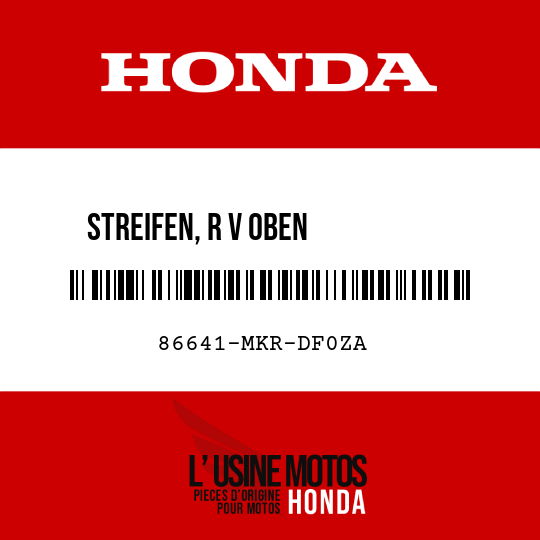 image de 86641-MKR-DF0ZA STREIFEN, R V OBEN          VERKLEIDUNG TYPE1 (TYPE1 )
