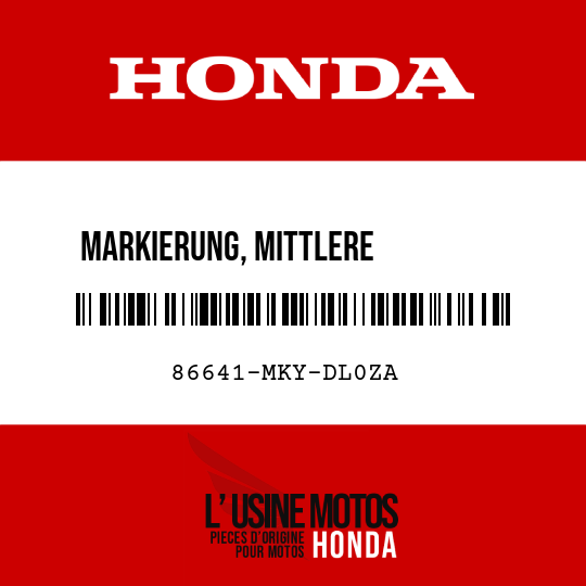 image de 86641-MKY-DL0ZA MARKIERUNG, MITTLERE          VERKLEIDUNG A TYPE1 (TYPE1 )