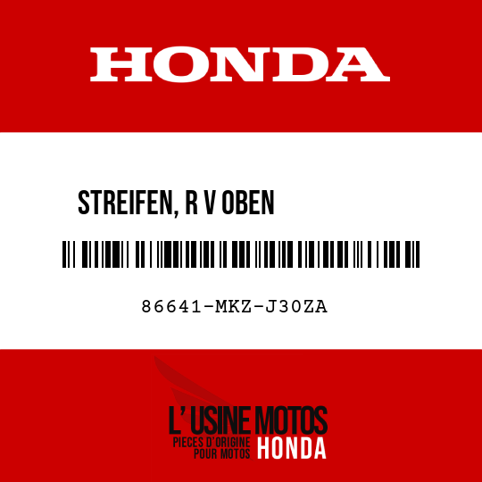 image de 86641-MKZ-J30ZA STREIFEN, R V OBEN VERKLEIDUNG TYPE1 (TYPE1 )