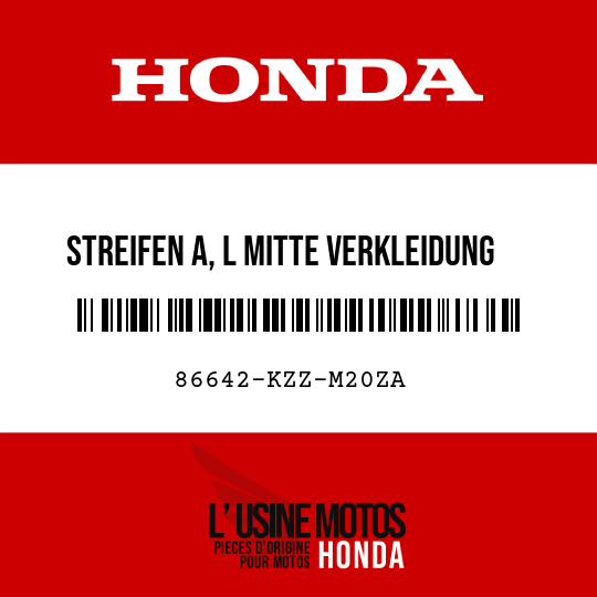 image de 86642-KZZ-M20ZA STREIFEN A, L MITTE VERKLEIDUNG TYPE1