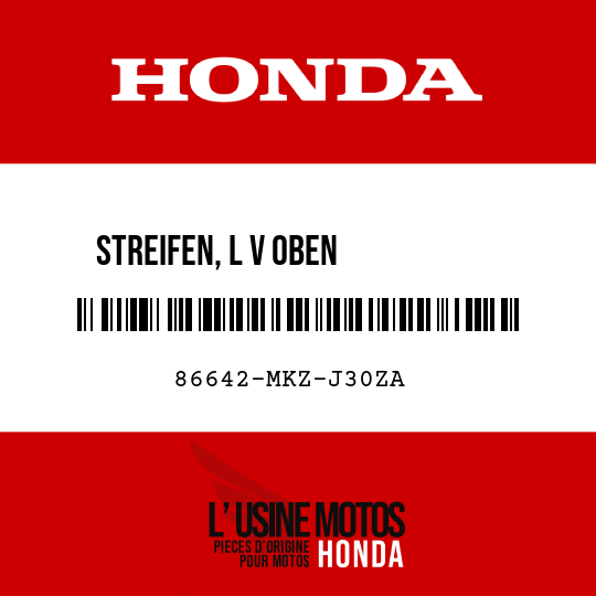 image de 86642-MKZ-J30ZA STREIFEN, L V OBEN VERKLEIDUNG TYPE1 (TYPE1 )