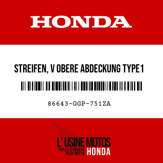 image de 86643-GGP-751ZA STREIFEN, V OBERE ABDECKUNG TYPE1