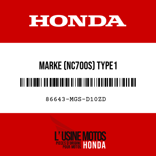 image de 86643-MGS-D10ZD MARKE (NC700S) TYPE1