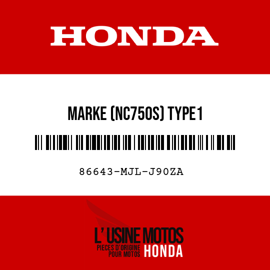 image de 86643-MJL-J90ZA MARKE (NC750S) TYPE1