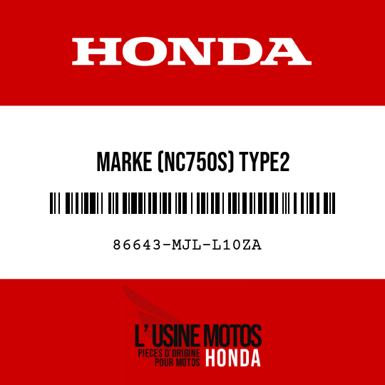 image de 86643-MJL-L10ZA MARKE (NC750S) TYPE2