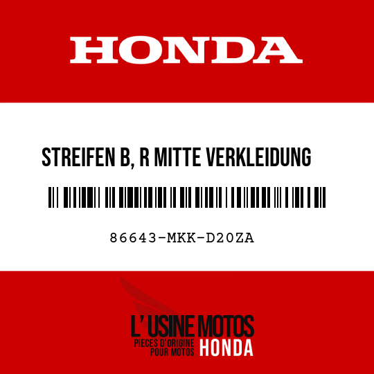 image de 86643-MKK-D20ZA STREIFEN B, R MITTE VERKLEIDUNG TYPE1