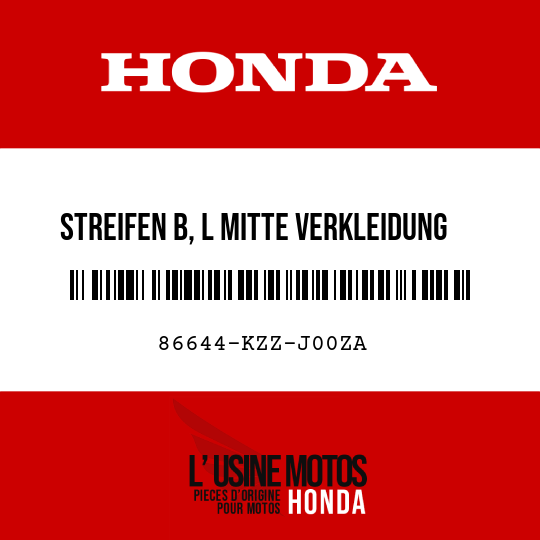 image de 86644-KZZ-J00ZA STREIFEN B, L MITTE VERKLEIDUNG TYPE1