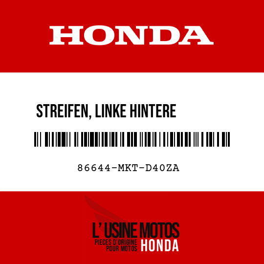 image de 86644-MKT-D40ZA STREIFEN, LINKE HINTERE SEITENVERKLEIDUNG TYPE1 (TYPE1 )