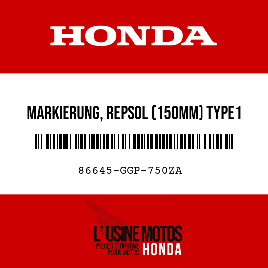 image de 86645-GGP-750ZA MARKIERUNG, REPSOL (150MM) TYPE1