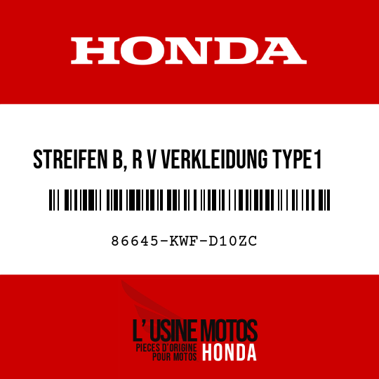 image de 86645-KWF-D10ZC STREIFEN B, R V VERKLEIDUNG TYPE1