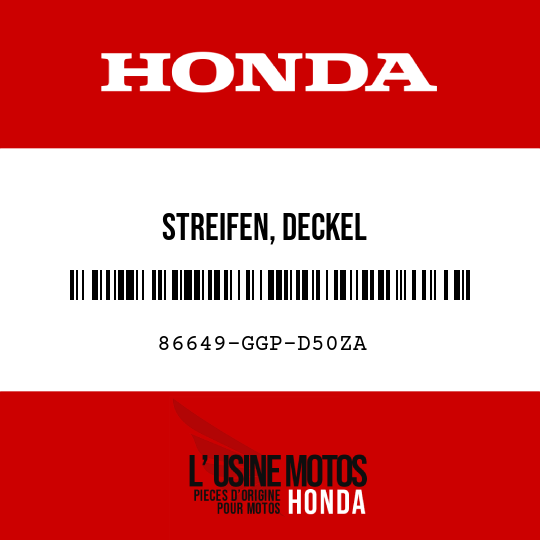 image de 86649-GGP-D50ZA STREIFEN, DECKEL HAUPTROHRVERKLEIDUNG R TYPE2