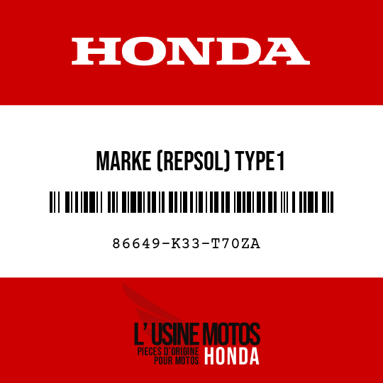 image de 86649-K33-T70ZA MARKE (REPSOL) TYPE1
