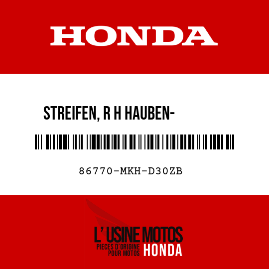 image de 86770-MKH-D30ZB STREIFEN, R H HAUBEN- VERKLEIDUNG TYPE1 (TYPE1 )