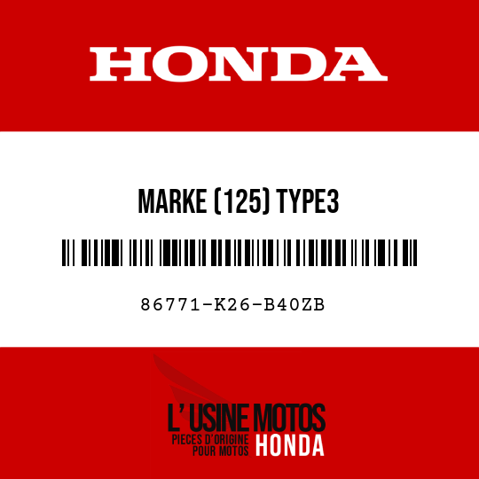 image de 86771-K26-B40ZB MARKE (125) TYPE3