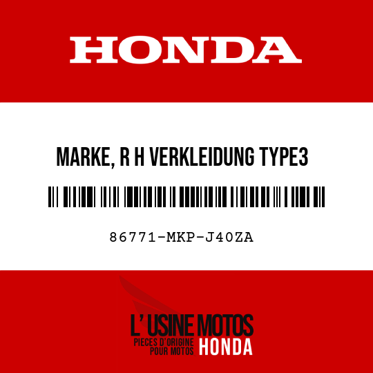 image de 86771-MKP-J40ZA MARKE, R H VERKLEIDUNG TYPE3