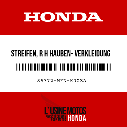 image de 86772-MFN-K00ZA STREIFEN, R H HAUBEN- VERKLEIDUNG TYPE2