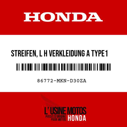 image de 86772-MKN-D30ZA STREIFEN, L H VERKLEIDUNG A TYPE1