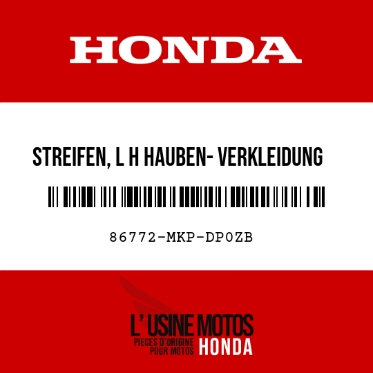 image de 86772-MKP-DP0ZB STREIFEN, L H HAUBEN- VERKLEIDUNG TYPE3