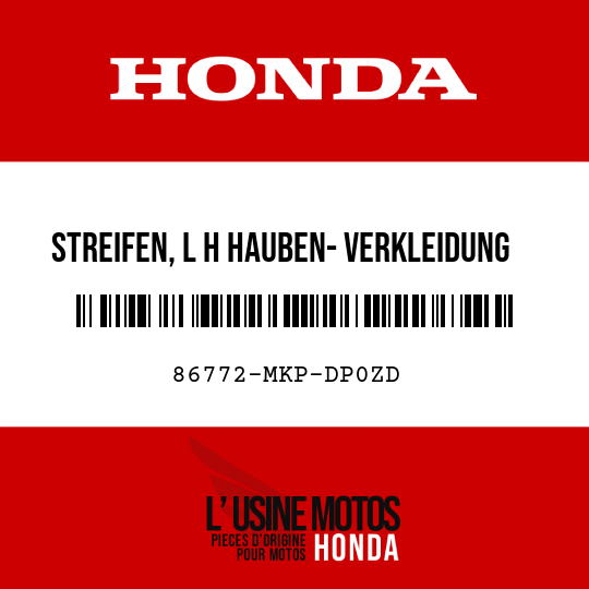 image de 86772-MKP-DP0ZD STREIFEN, L H HAUBEN- VERKLEIDUNG TYPE1