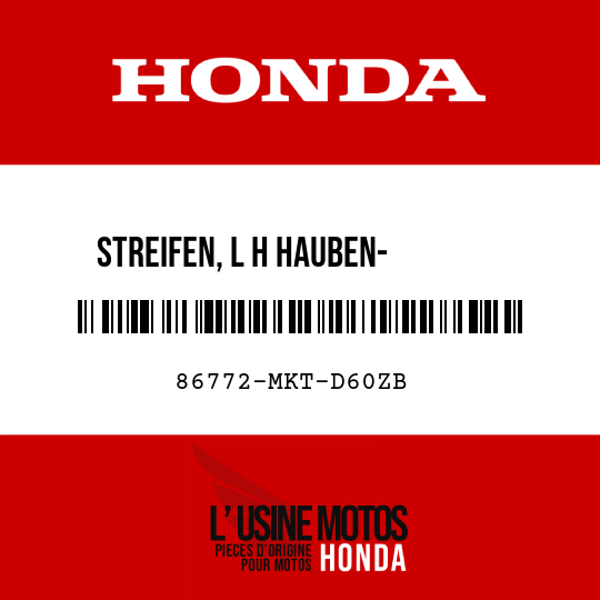 image de 86772-MKT-D60ZB STREIFEN, L H HAUBEN- VERKLEIDUNG TYPE1 (TYPE1 )
