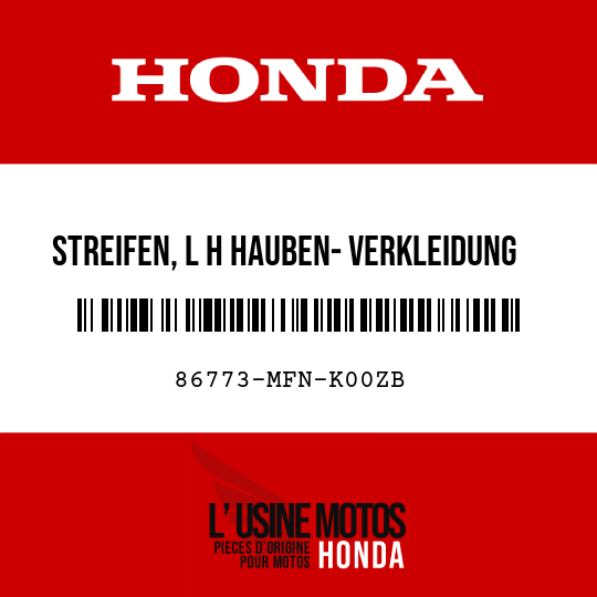 image de 86773-MFN-K00ZB STREIFEN, L H HAUBEN- VERKLEIDUNG TYPE1