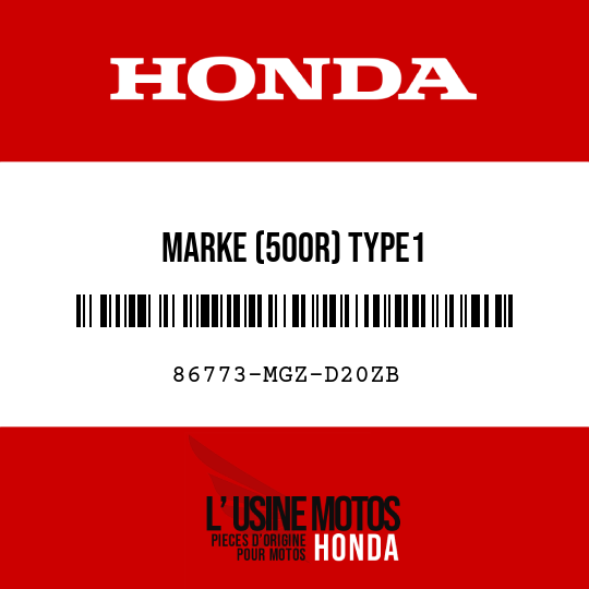 image de 86773-MGZ-D20ZB MARKE (500R) TYPE1