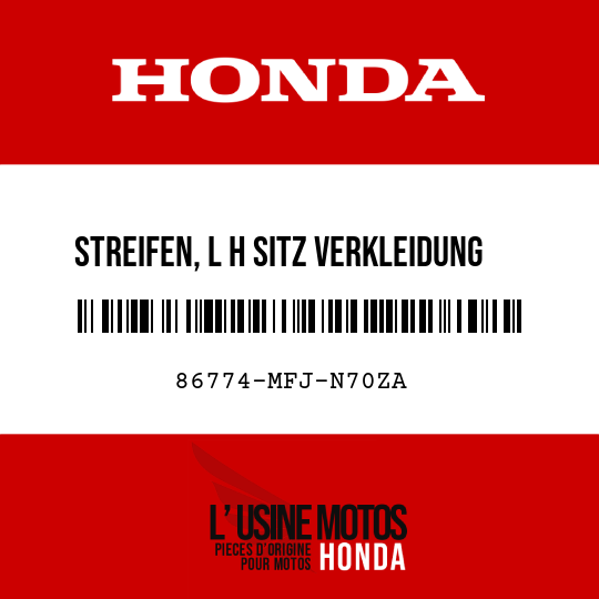 image de 86774-MFJ-N70ZA STREIFEN, L H SITZ VERKLEIDUNG TYPE1