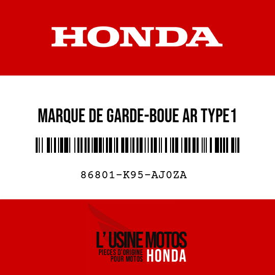 image de 86801-K95-AJ0ZA MARQUE DE GARDE-BOUE AR TYPE1