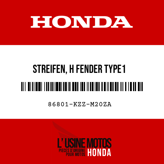 image de 86801-KZZ-M20ZA STREIFEN, H FENDER TYPE1