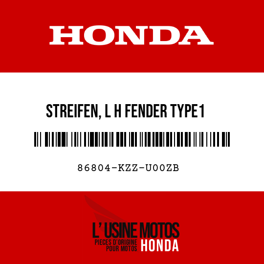 image de 86804-KZZ-U00ZB STREIFEN, L H FENDER TYPE1