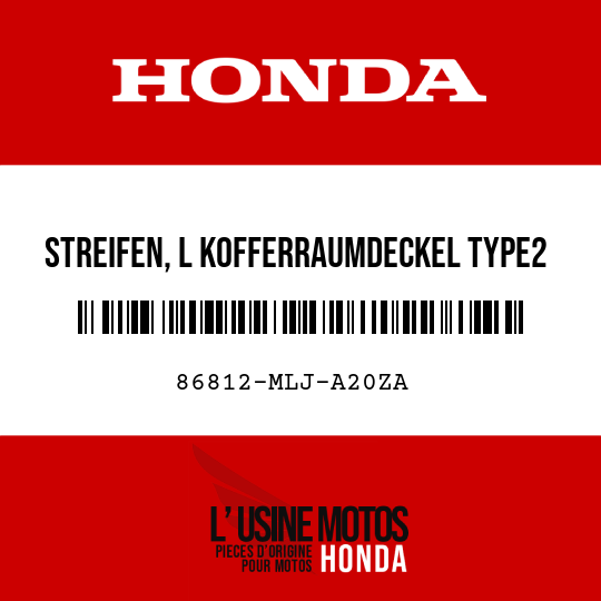 image de 86812-MLJ-A20ZA STREIFEN, L KOFFERRAUMDECKEL TYPE2